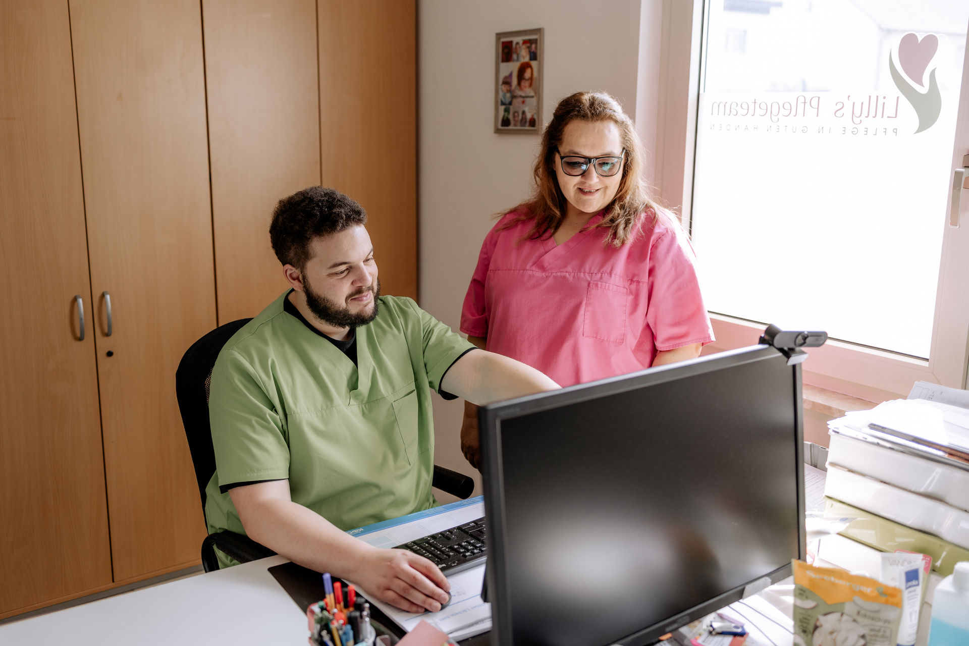 Lilly und Joshua von Lillys Pflegeteam